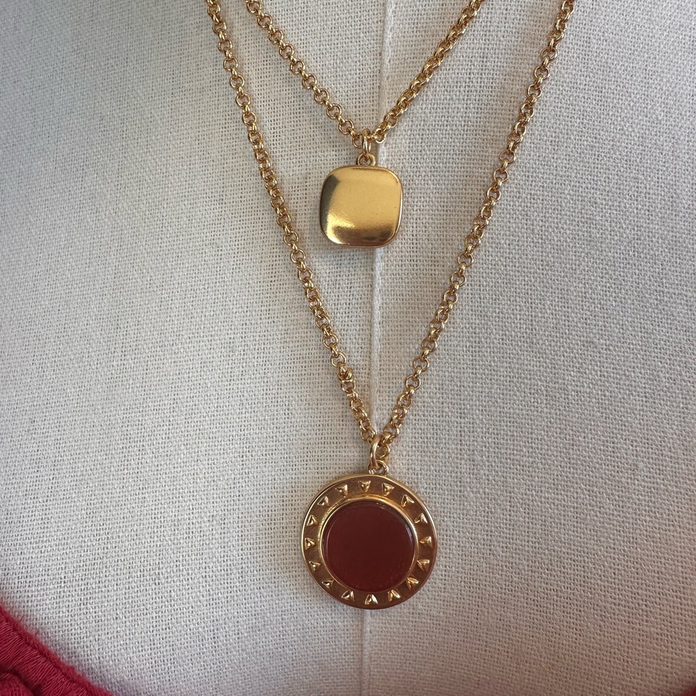 J. Crew Gold NWOT Layered Locket Charm Necklace - Picture 6 of 6